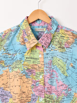 Emerald Motel マップ柄 半袖シャツ