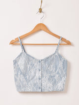 【2色展開】Meridian デニム レース ビスチェ