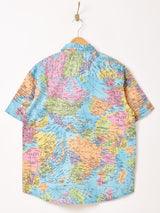 Emerald Motel マップ柄 半袖シャツ