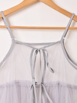 【2色展開】Meridian チュール フロントオープン キャミソールワンピース