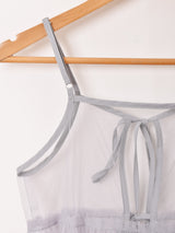 【2色展開】Meridian チュール フロントオープン キャミソールワンピース