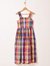 【2色展開】Elcamino マドラスチェック キャミソールワンピース