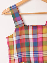 【2色展開】Elcamino マドラスチェック キャミソールワンピース