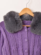 【3色展開】Meridian ファーカラー カーディガン