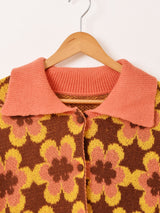 【2色展開】Meridian 花柄 襟付き カーディガン