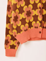 【2色展開】Meridian 花柄 襟付き カーディガン