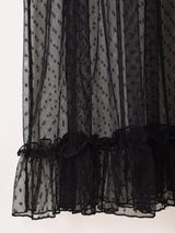 【2色展開】Meridian ドット柄 チュール キャミソールワンピース