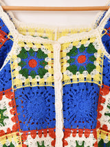 Elcamino グラニースクエア 半袖 クロシェカーディガン