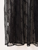 【2色展開】Meridian リボン柄 チュール ノースリーブワンピース