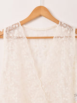 【2色展開】Meridian 花柄 チュール ノースリーブワンピース