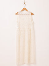 【2色展開】Meridian 花柄 チュール ノースリーブワンピース