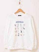 Meridian 犬 プリントスウェットシャツ「ANIMAL」
