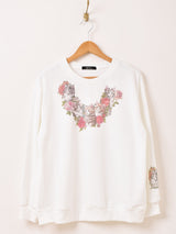 Meridian 猫と花 プリントスウェットシャツ