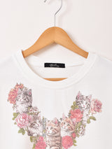 Meridian 猫と花 プリントスウェットシャツ