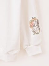 Meridian 猫と花 プリントスウェットシャツ