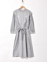 セーラーカラー 刺繍 長袖ワンピース