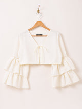 Meridian ラッフルスリーブ 長袖ブラウス