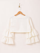 Meridian ラッフルスリーブ 長袖ブラウス