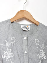 セーラーカラー 刺繍 長袖ワンピース