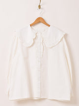 【2色展開】Meridian ビッグカラー 長袖ブラウス