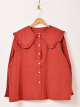 【2色展開】Meridian ビッグカラー 長袖ブラウス