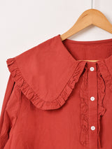 【2色展開】Meridian ビッグカラー 長袖ブラウス