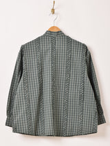 【2色展開】Meridian チェック柄 フリル ボウタイブラウス