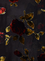 Meridian 花柄 シアー長袖 ボウタイブラウス