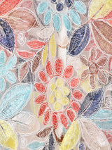 Meridian 花柄 カラフル チュール ジップアップ 長袖ブラウス