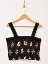 【2色展開】Meridian フラワー刺繍 レース キャミソール