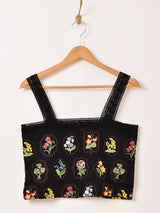 【2色展開】Meridian フラワー刺繍 レース キャミソール