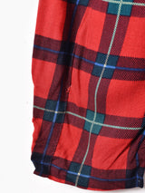 チェック レースカラー 長袖ワンピース