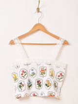 【2色展開】Meridian フラワー刺繍 レース キャミソール