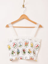 【2色展開】Meridian フラワー刺繍 レース キャミソール