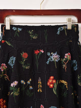 【2色展開】Meridian フラワー刺繍 スカート