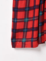 チェック レースカラー 長袖ワンピース