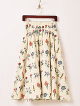 【2色展開】Meridian フラワー刺繍 スカート