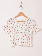 【2色展開】 花柄 半袖 カットソー