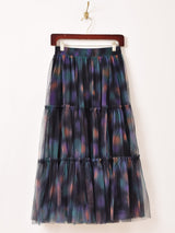 【2色展開】Meridian グラデーション風 チュール ティアードスカート