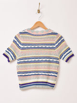 Elcamino 半袖 ボーダー クロシェトップス