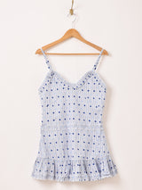 【2色展開】Meridian ストライプ×ドット フリル キャミソール