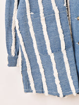 Emerald Motel ストライプ フリンジ デニムジャケット