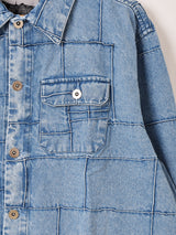 【2色展開】Emerald Motel パッチワーク風 デニムジャケット