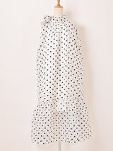 【2色展開】Meridian ドット柄 シアー ノースリーブワンピース