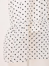 【2色展開】Meridian ドット柄 シアー ノースリーブワンピース