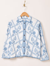 【2色展開】Elcamino フラワー刺繍 長袖シャツ