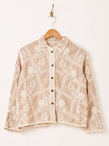 【2色展開】Elcamino フラワー刺繍 長袖シャツ