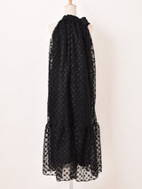 【3色展開】Meridian 花柄 刺繍 シアー ノースリーブワンピース