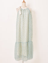 【3色展開】Meridian 花柄 刺繍 シアー ノースリーブワンピース