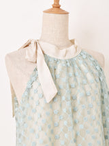 【3色展開】Meridian 花柄 刺繍 シアー ノースリーブワンピース